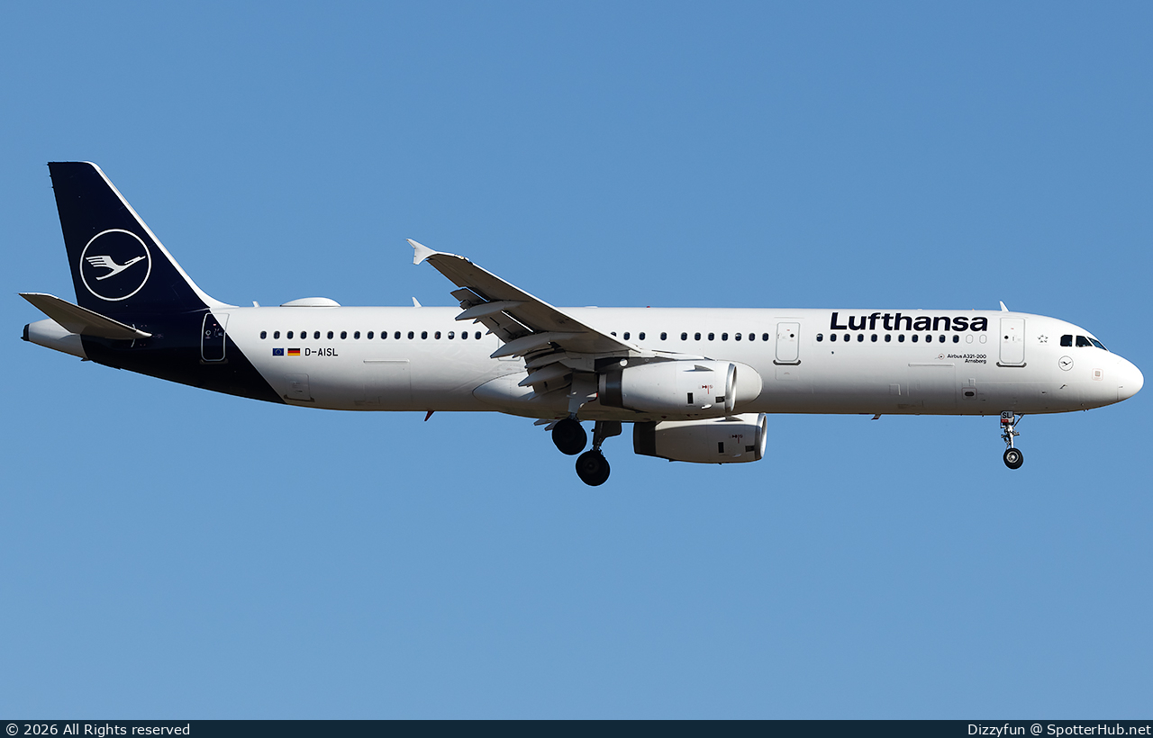 Photo of D-AISL - Airbus A321-231 operated by Lufthansa
