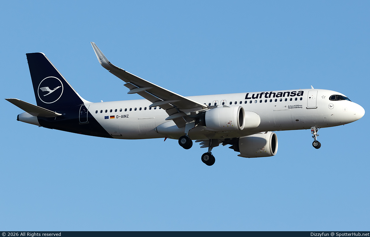 Photo of D-AINZ - Airbus A320-271N operated by Lufthansa