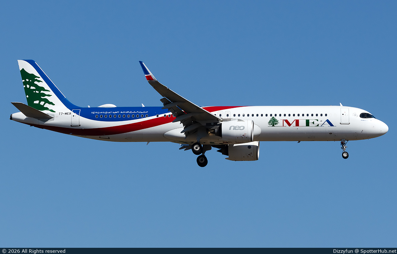 Photo of T7-ME9 - Airbus A321-271NX operated by MEA Middle East Airlines