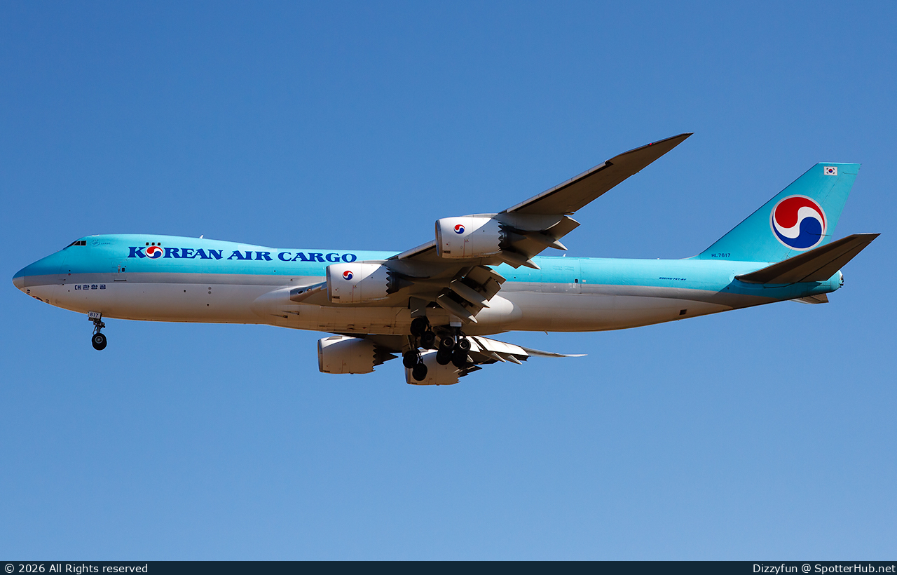 Photo of HL7617 - Boeing 747-8B5F operated by Korean Air Cargo