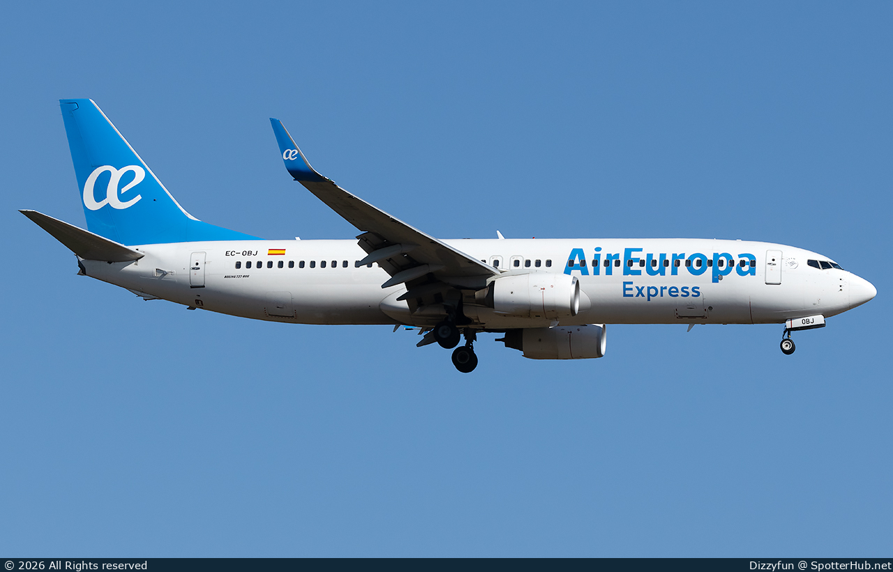 Photo of EC-OBJ - Boeing 737-8GJ operated by Air Europa Express (opb Aeronova)