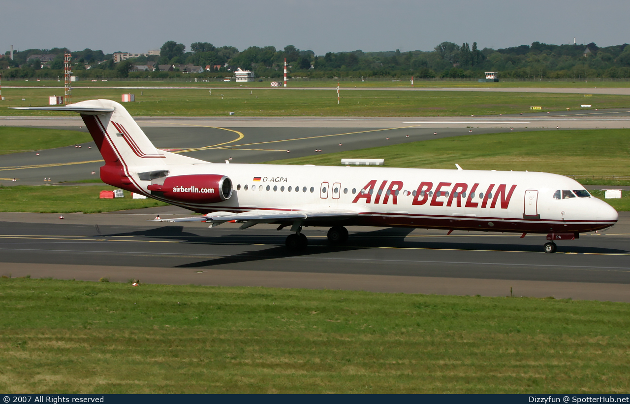 Photo of D-AGPA - Fokker 100 operated by Air Berlin (opb Germania)