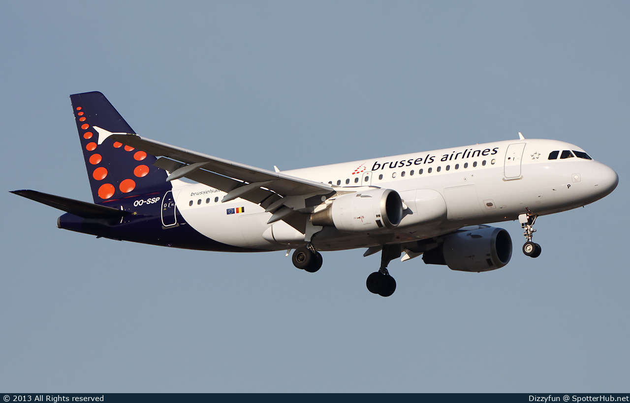 Photo of OO-SSP - Airbus A319-113 operated by Brussels Airlines