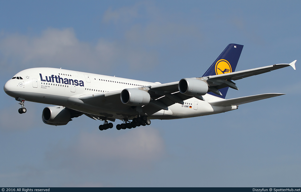 Photo of D-AIMK - Airbus A380-841 operated by Lufthansa