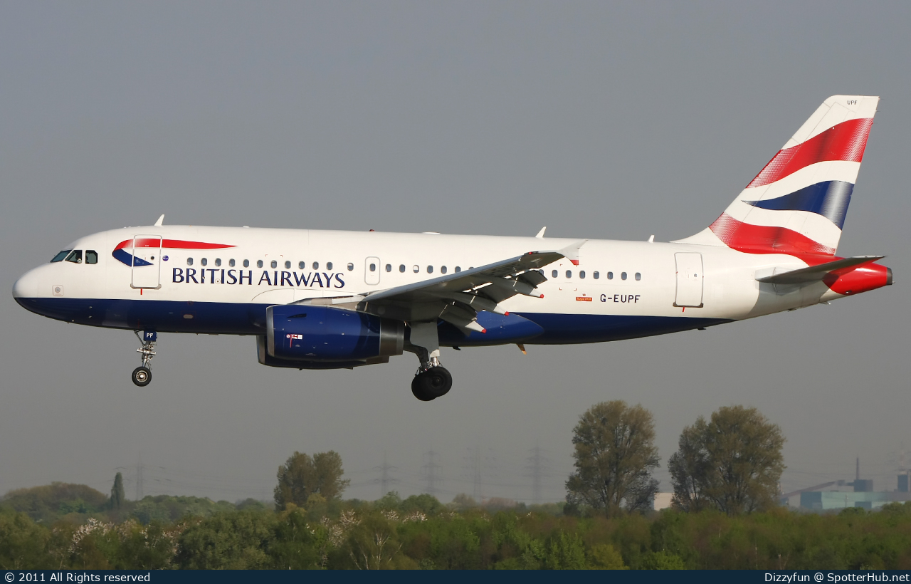 Photo of G-EUPF - Airbus A319-131 operated by British Airways