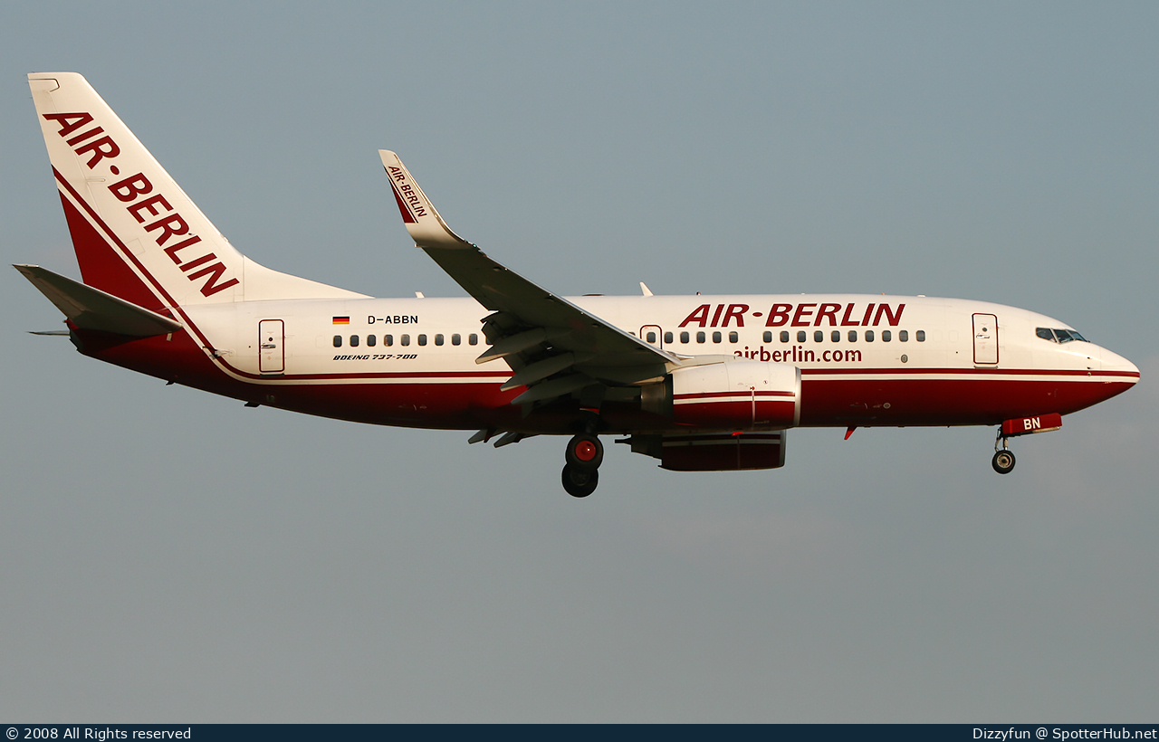 Photo of D-ABBN - Boeing 737-76Q operated by Air Berlin