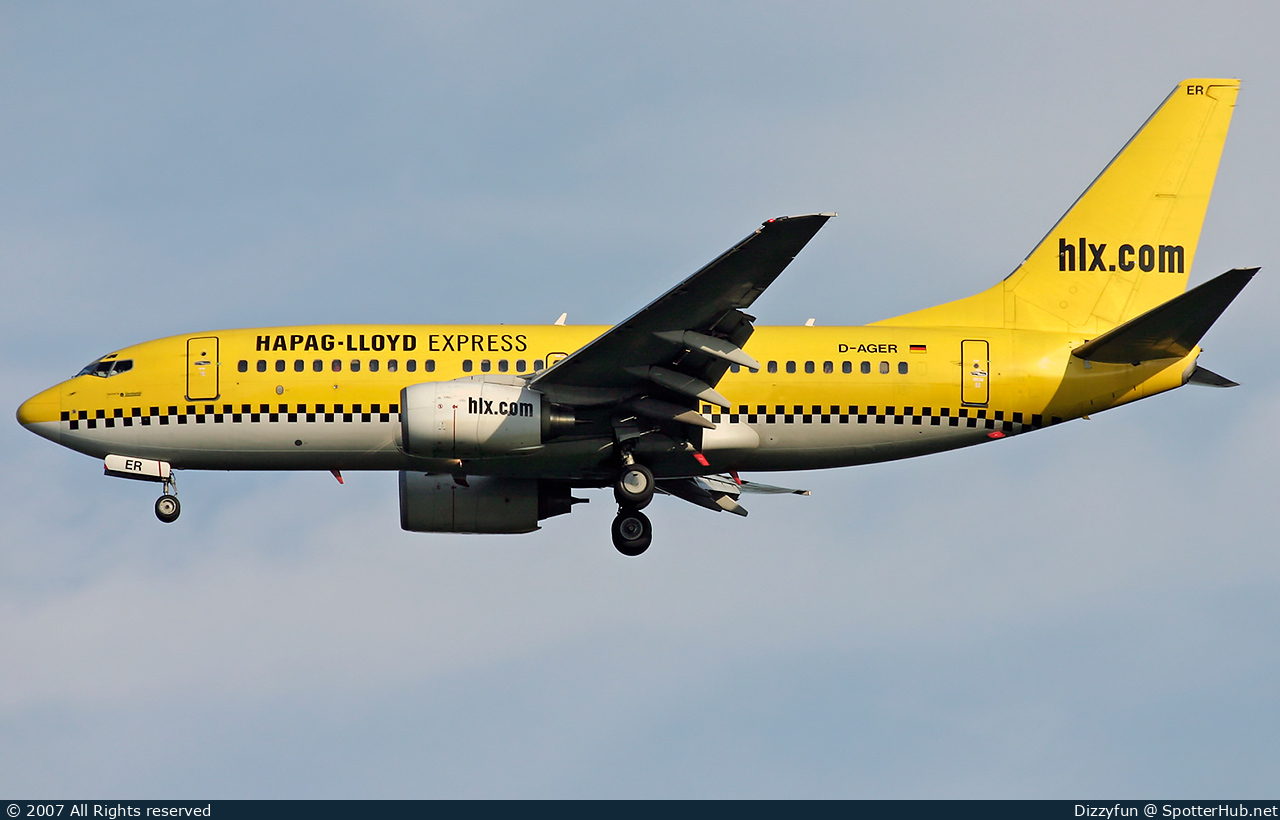 Photo of D-AGER - Boeing 737-75B operated by Hapag-Lloyd Express (opb Germania)