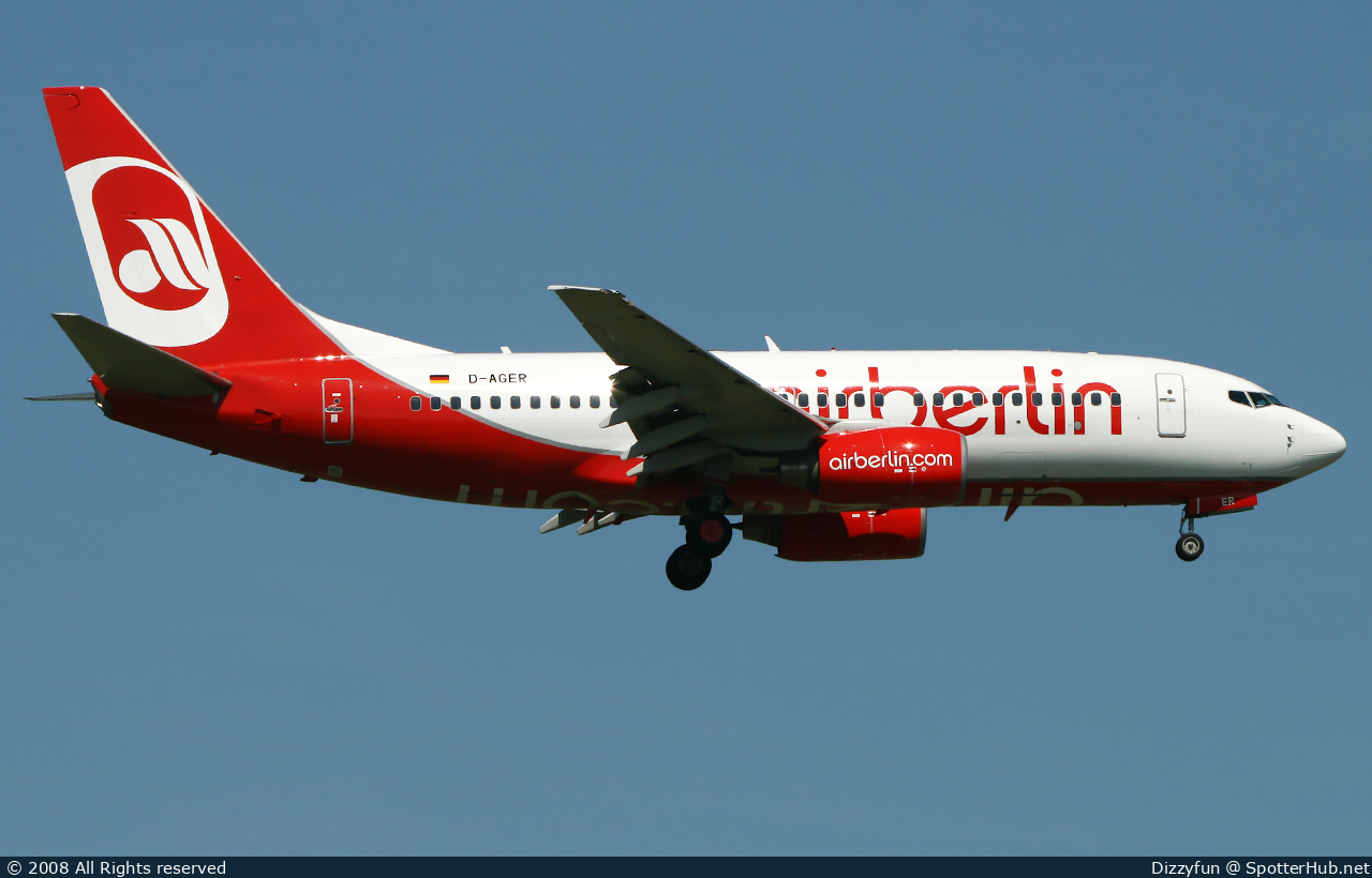 Photo of D-AGER - Boeing 737-75B operated by Air Berlin (opb Germania)