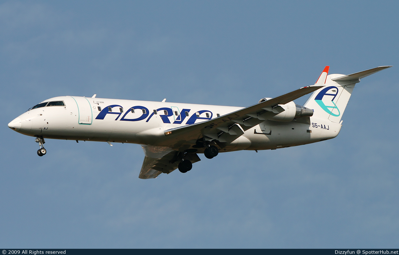 Photo of S5-AAJ - Bombardier CRJ-200LR operated by Adria Airways