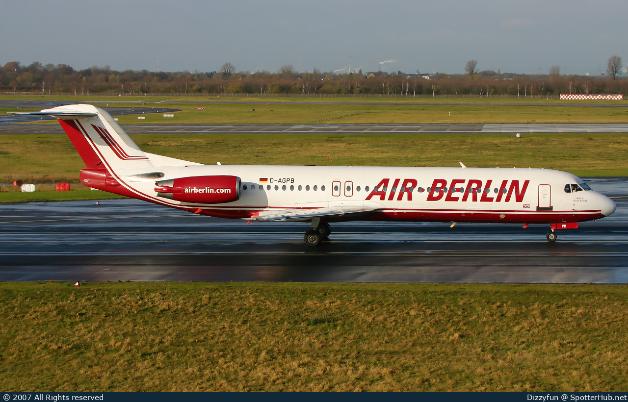 Photo of D-AGPB - Fokker 100 operated by Air Berlin (opb Germania)