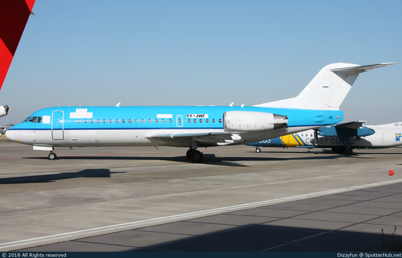 Photo of 5Y-JWF - Fokker 70 operated by Jetways Airlines