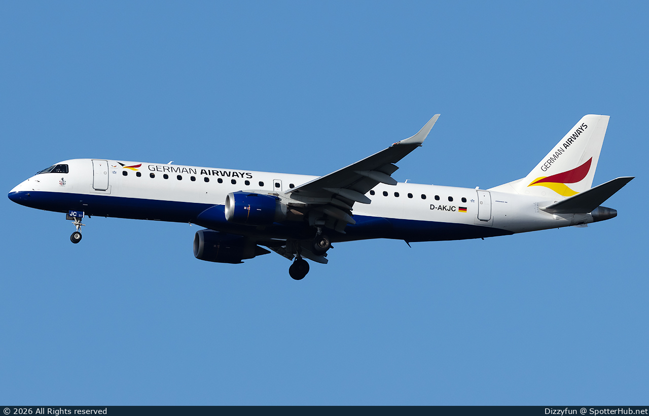 Photo of D-AKJC - Embraer ERJ-190SR operated by German Airways