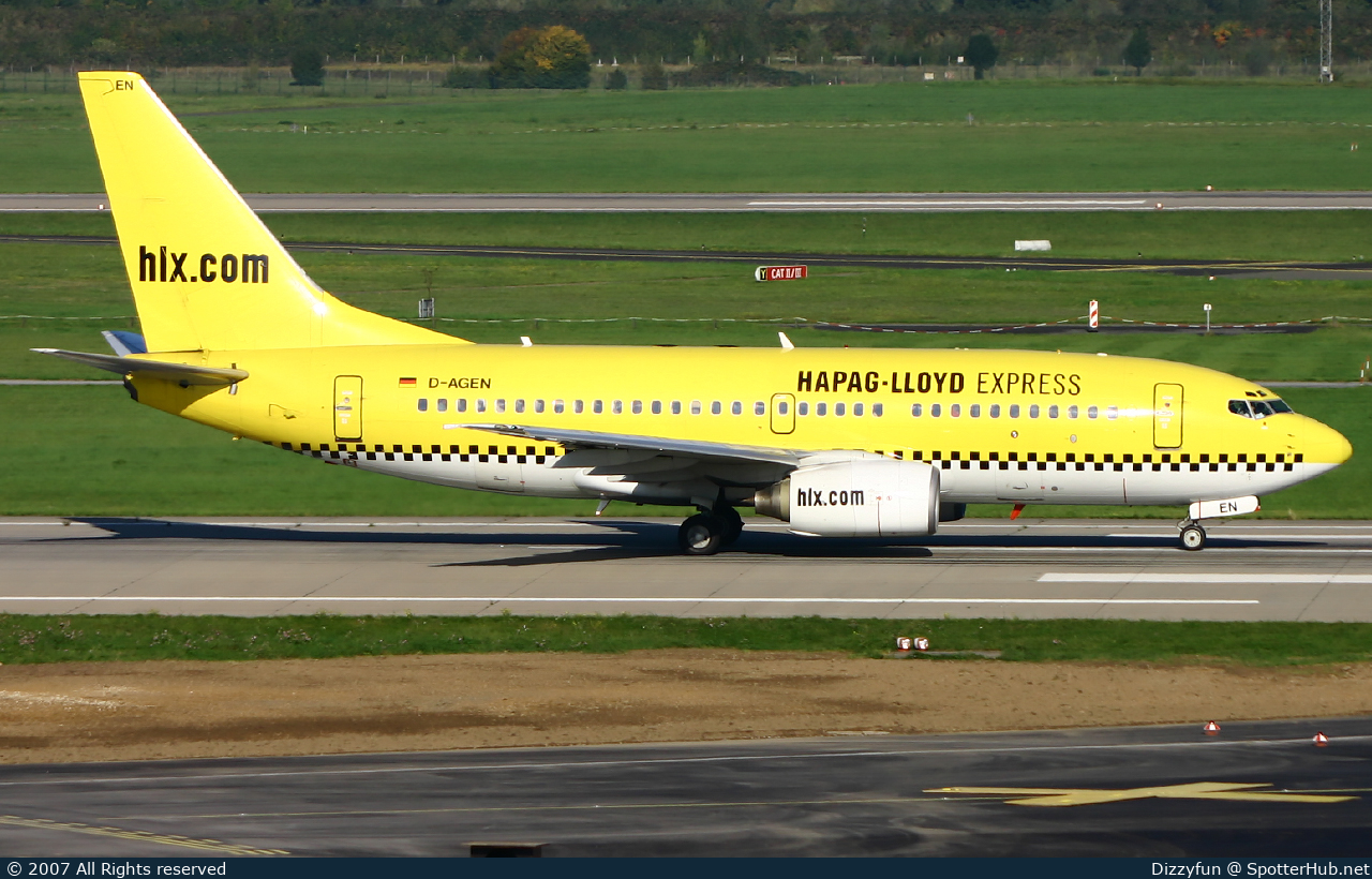 Photo of D-AGEN - Boeing 737-75B operated by Hapag-Lloyd Express (opb Germania)
