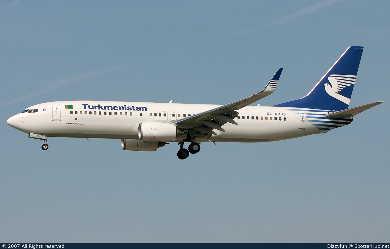 Photo of EZ-A005 - Boeing 737-82K operated by Turkmenistan Airlines