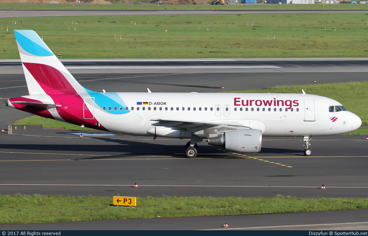 Photo of D-ABGK - Airbus A319-112 operated by Eurowings