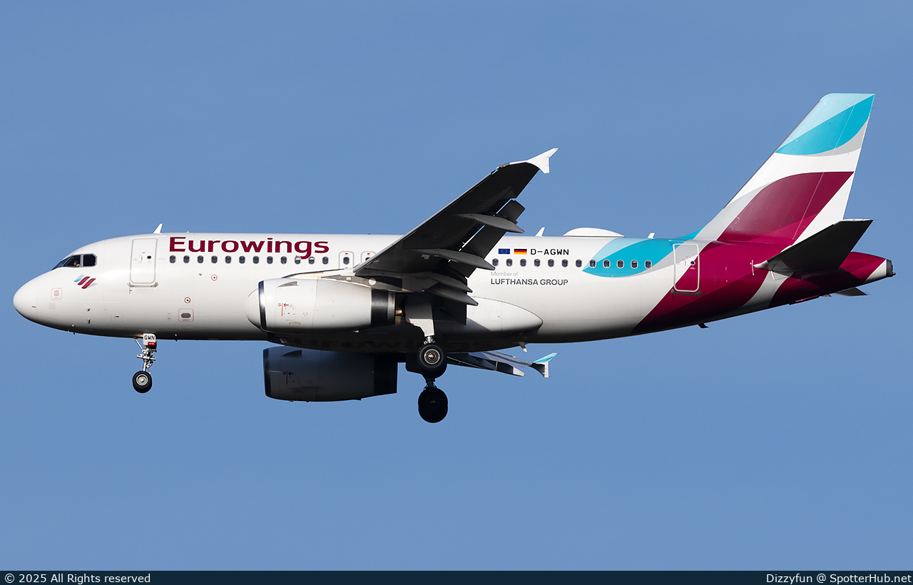 Photo of D-AGWN - Airbus A319-132 operated by Eurowings