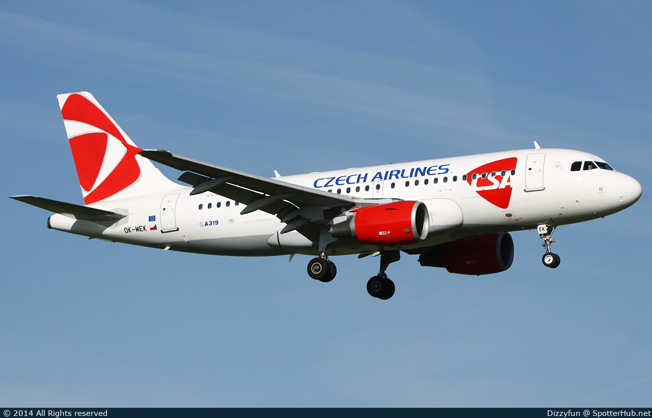 Photo of OK-MEK - Airbus A319-112 operated by CSA Czech Airlines