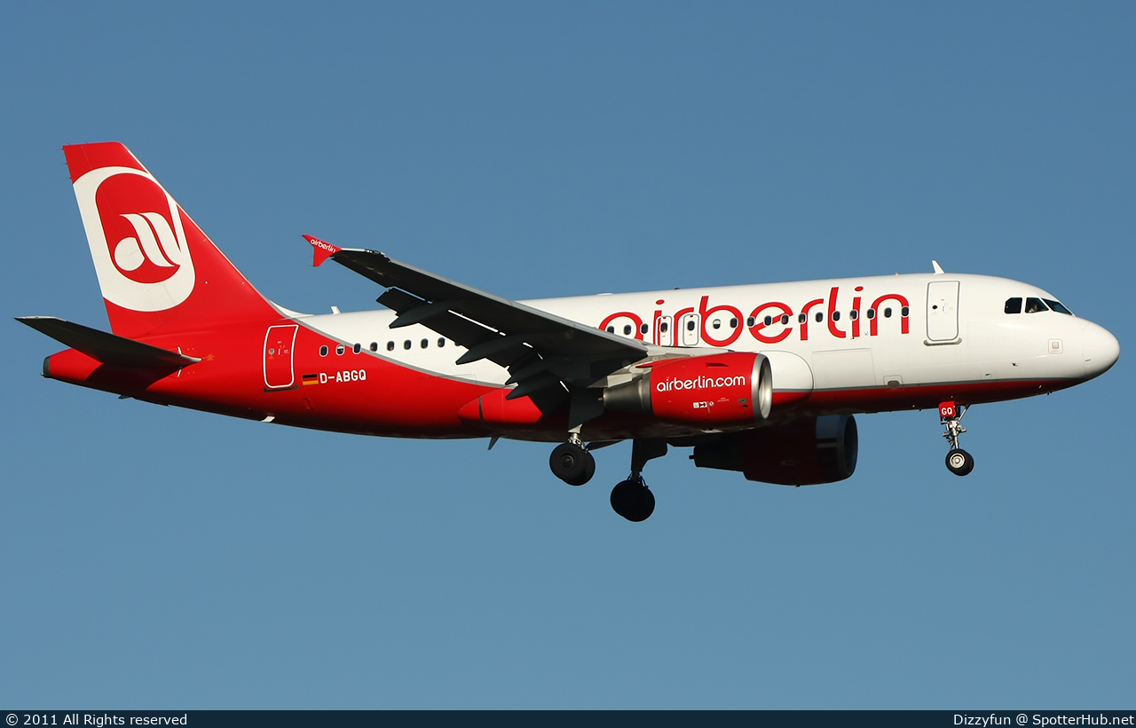 Photo of D-ABGQ - Airbus A319-112 operated by Air Berlin