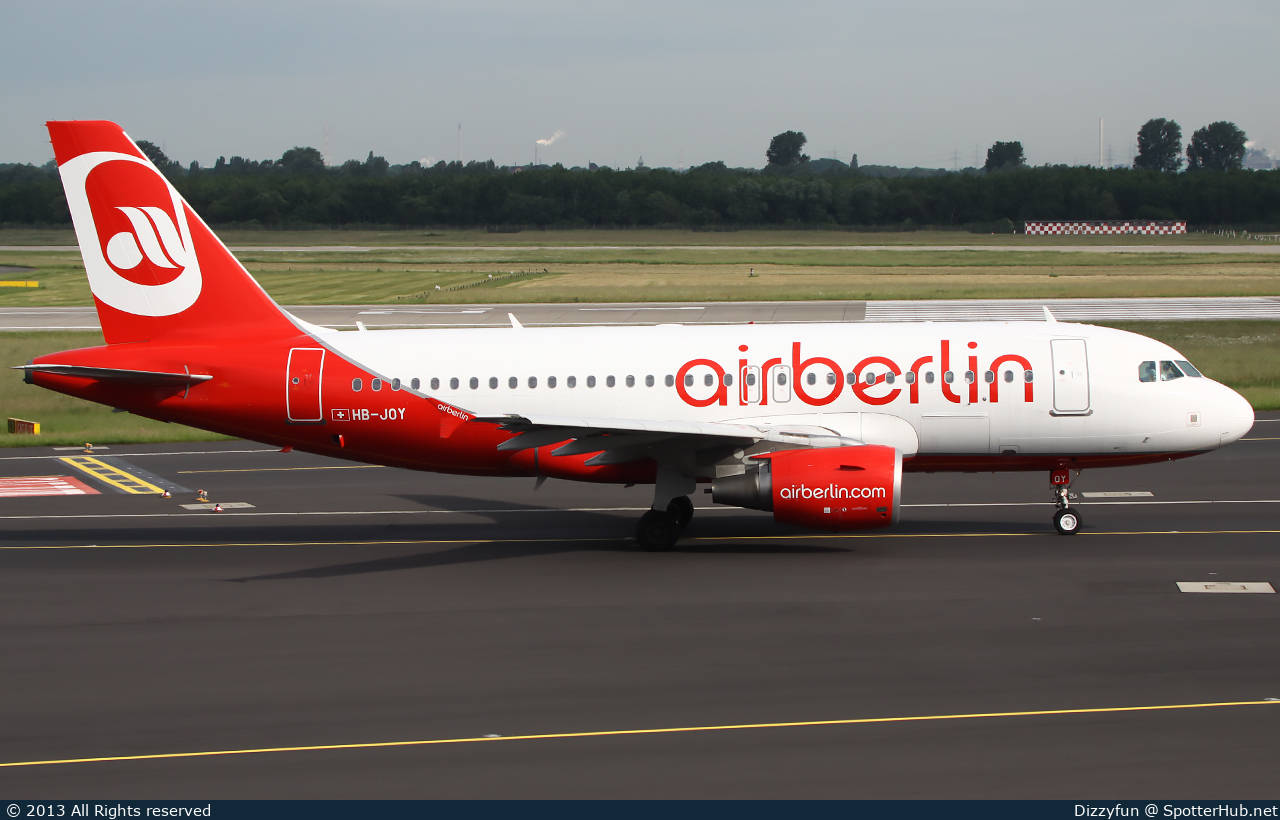 Photo of HB-JOY - Airbus A319-112 operated by Air Berlin (opb Belair Airlines)