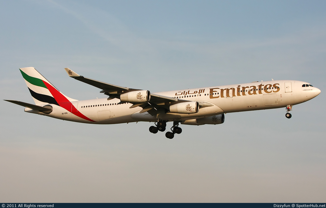 Photo of A6-ERQ - Airbus A340-313 operated by Emirates