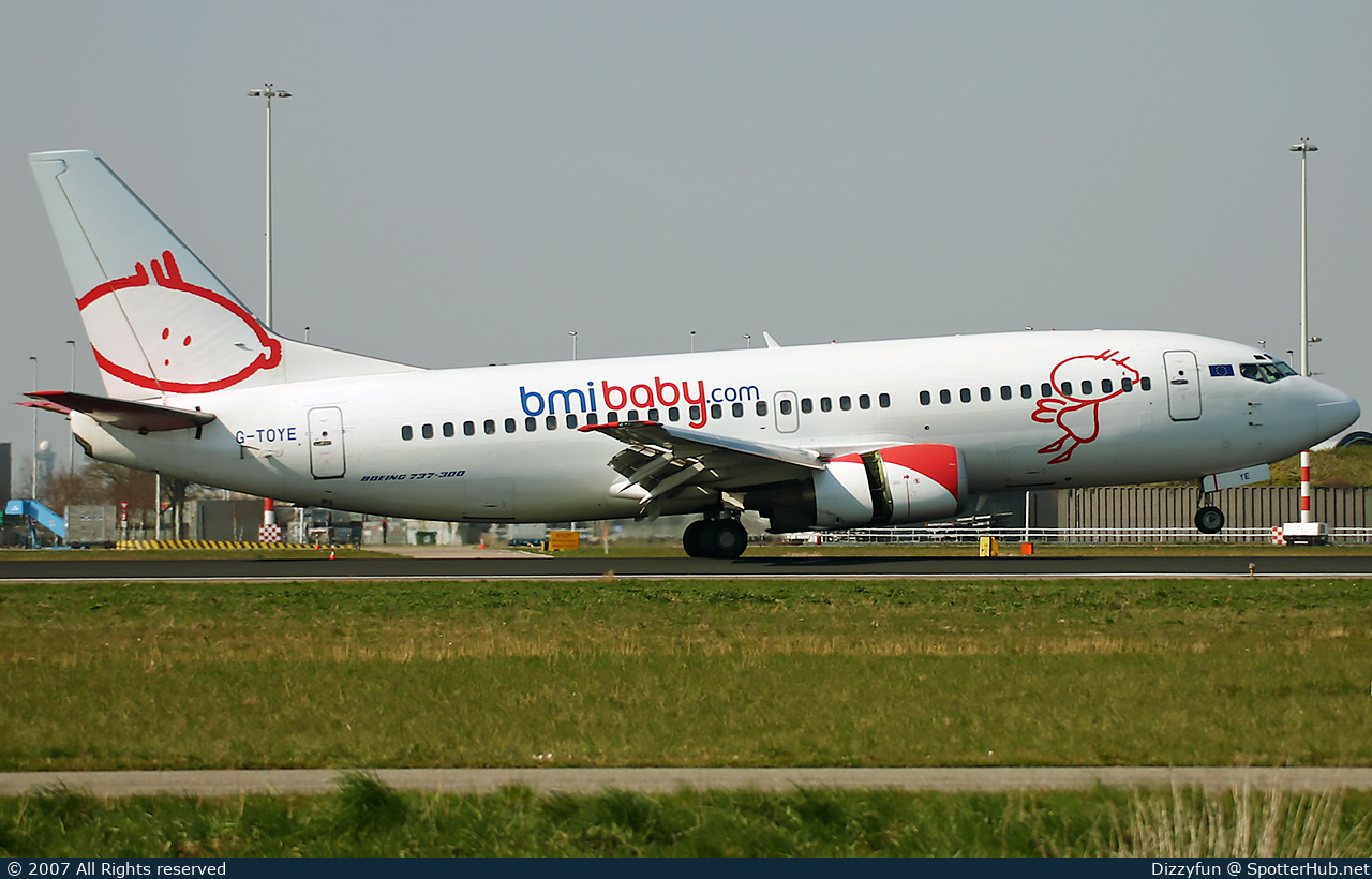 Photo of G-TOYE - Boeing 737-33A operated by bmibaby