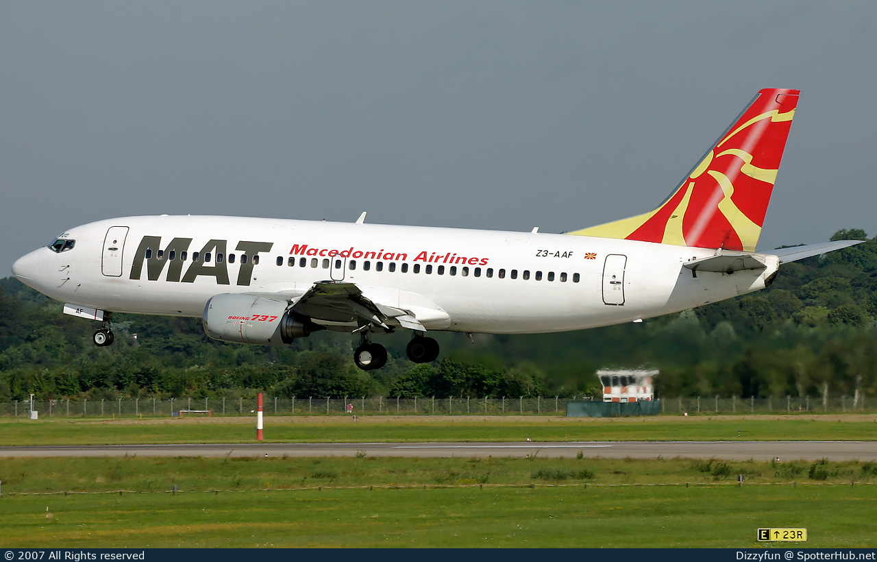 Photo of Z3-AAF - Boeing 737-3B7 operated by MAT Macedonian Airlines