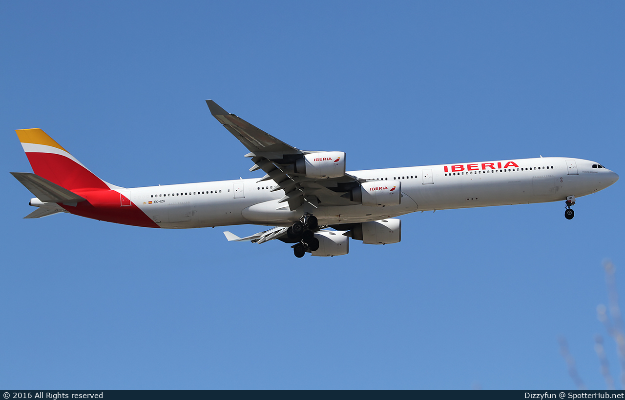 Photo of EC-IZX - Airbus A340-642 operated by Iberia