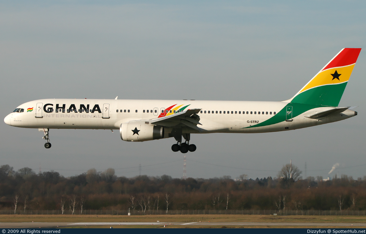 Photo of G-STRZ - Boeing 757-258 operated by Ghana International Airlines (opb Astraeus Airlines)