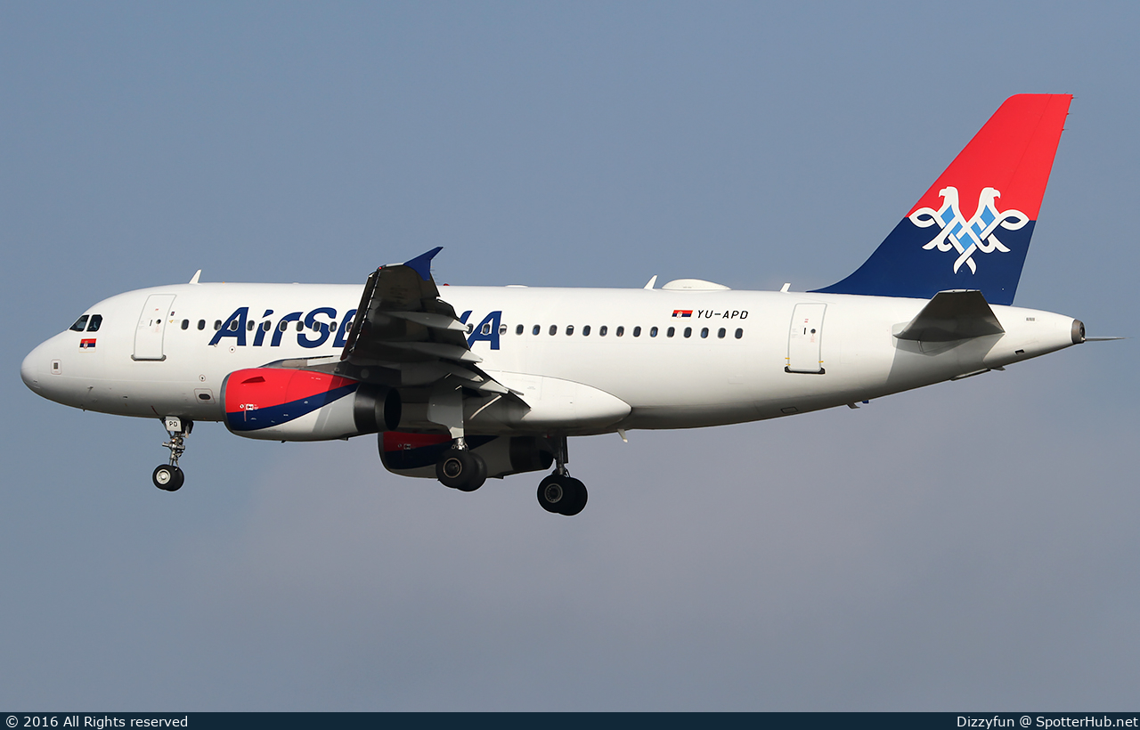 Photo of YU-APD - Airbus A319-132 operated by Air Serbia