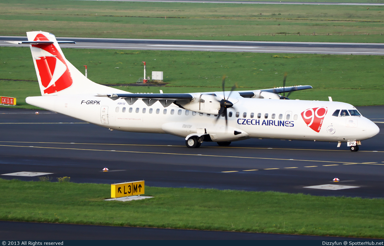 Photo of F-GRPK - ATR 72-500 operated by CSA Czech Airlines (opb Air Corsica)