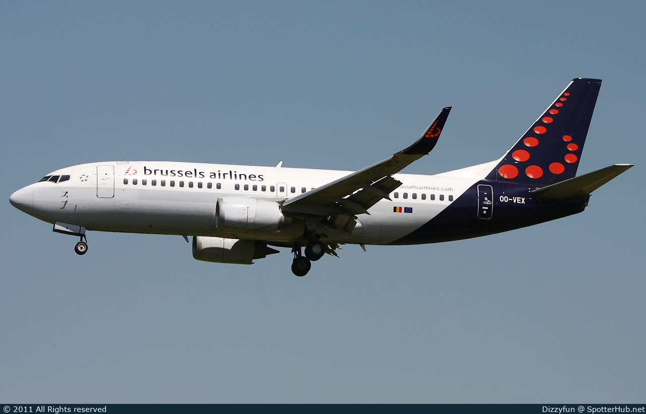 Photo of OO-VEX - Boeing 737-36N operated by Brussels Airlines