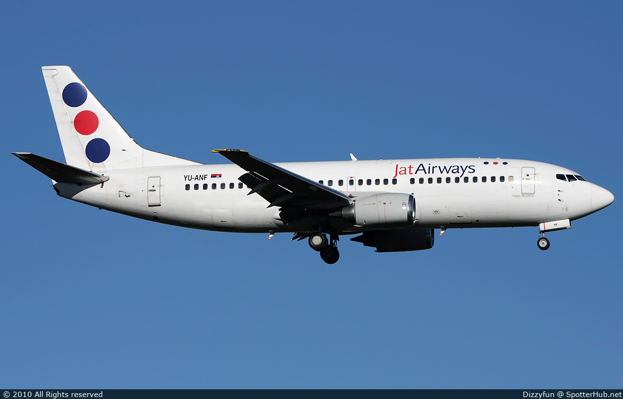 Photo of YU-ANF - Boeing 737-3H9 operated by Jat Airways