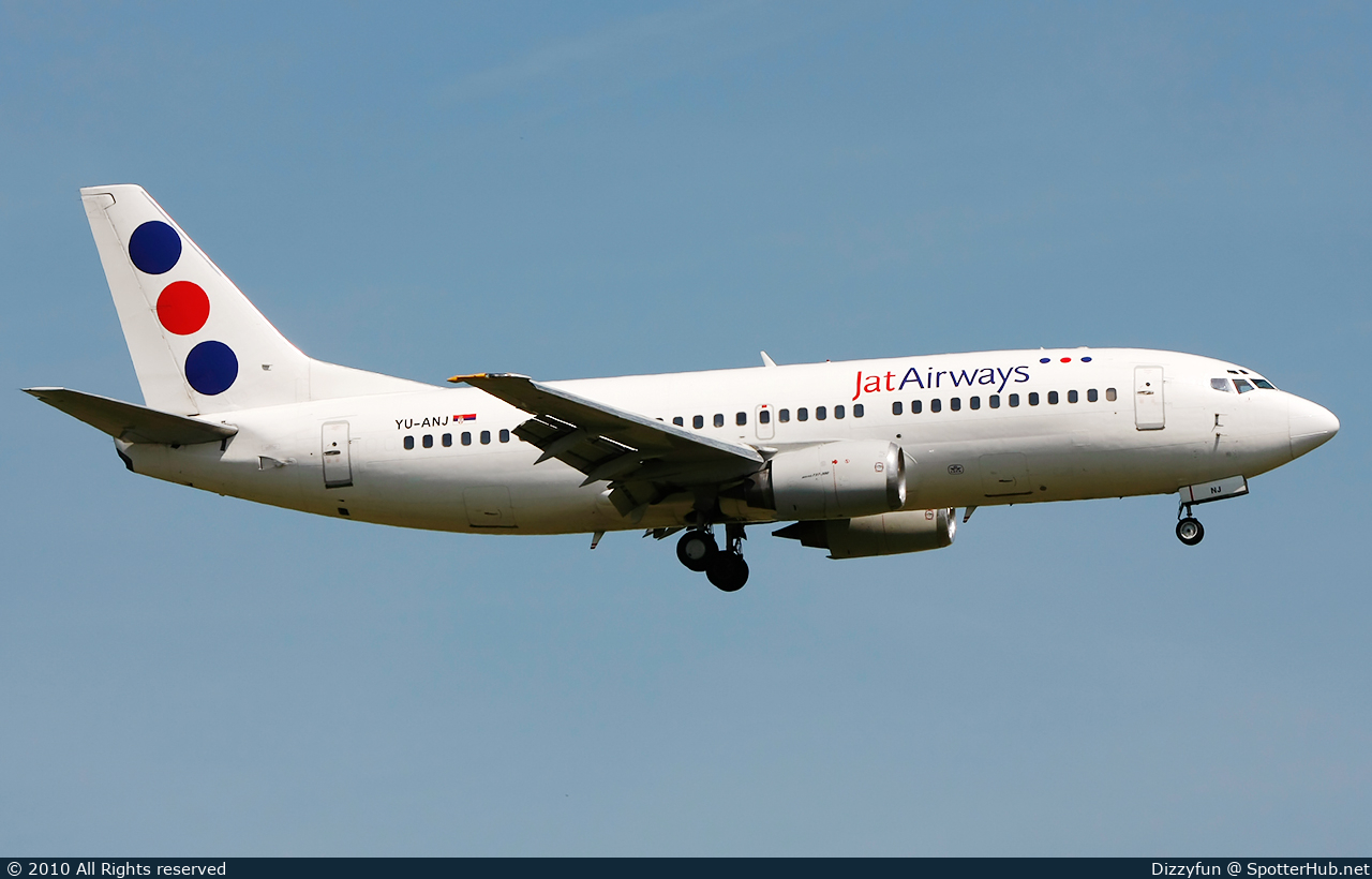Photo of YU-ANJ - Boeing 737-3H9 operated by Jat Airways