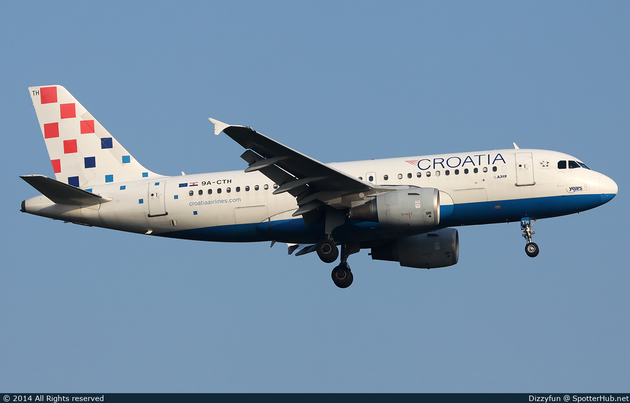 Photo of 9A-CTH - Airbus A319-112 operated by Croatia Airlines