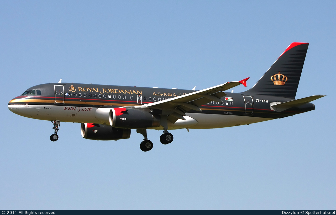 Photo of JY-AYM - Airbus A319-132 operated by Royal Jordanian Airlines