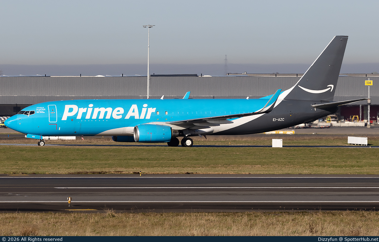 Photo of EI-AZC - Boeing 737-86J(SF) operated by Amazon Prime Air (opb ASL Airlines Ireland)
