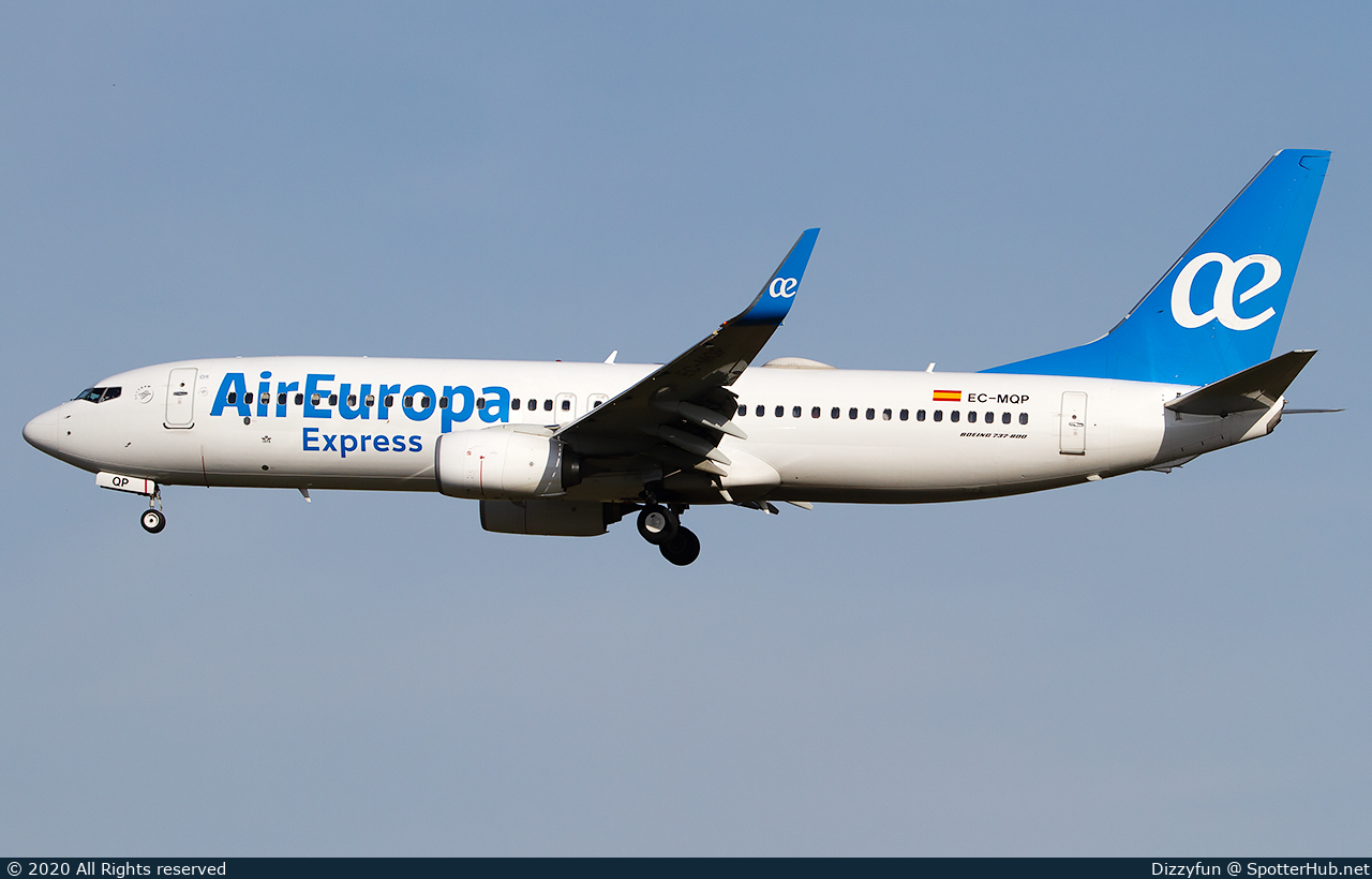 Photo of EC-MQP - Boeing 737-85P operated by Air Europa Express (opb Aeronova)