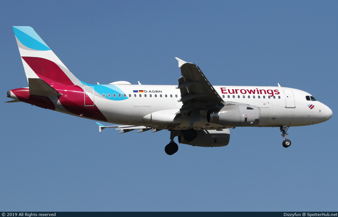 Photo of D-AGWH - Airbus A319-132 operated by Eurowings