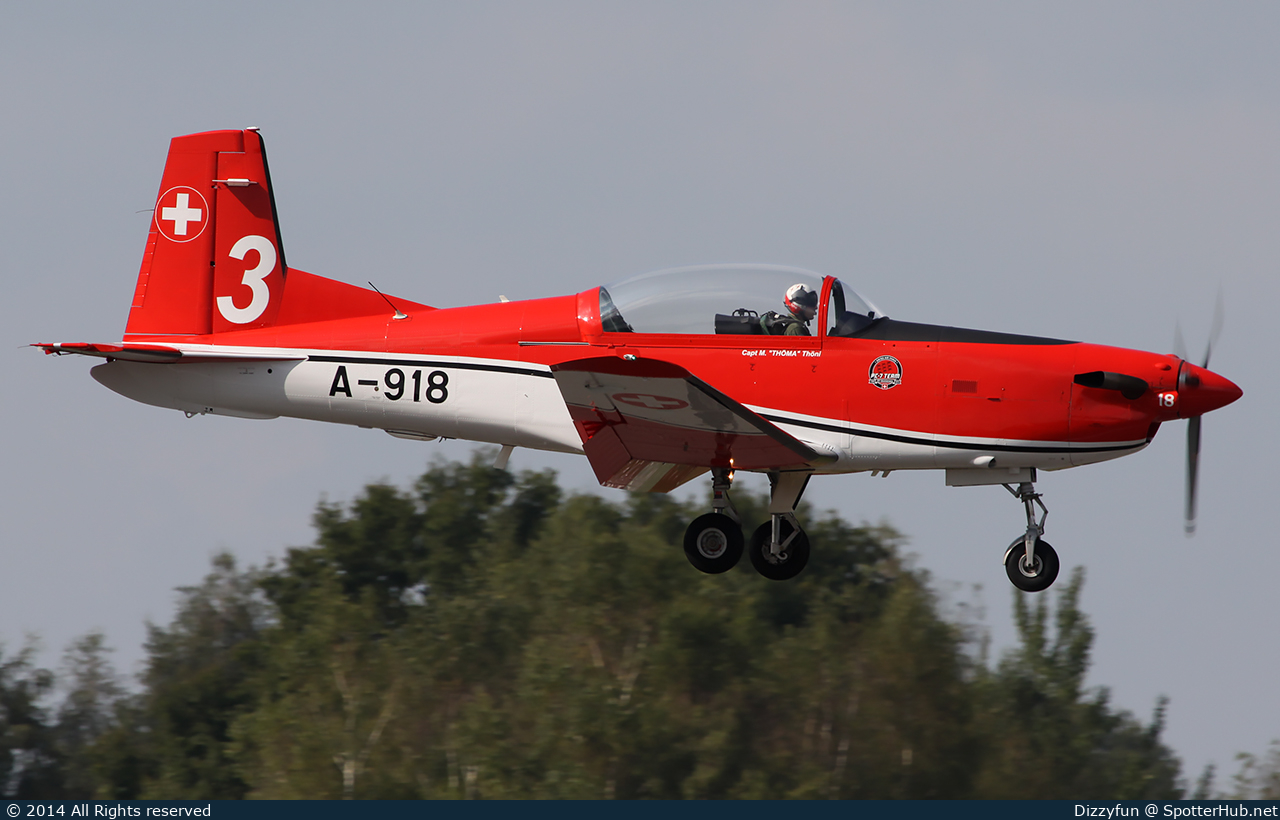 Photo of A-918 - Pilatus PC-7 operated by Swiss Air Force