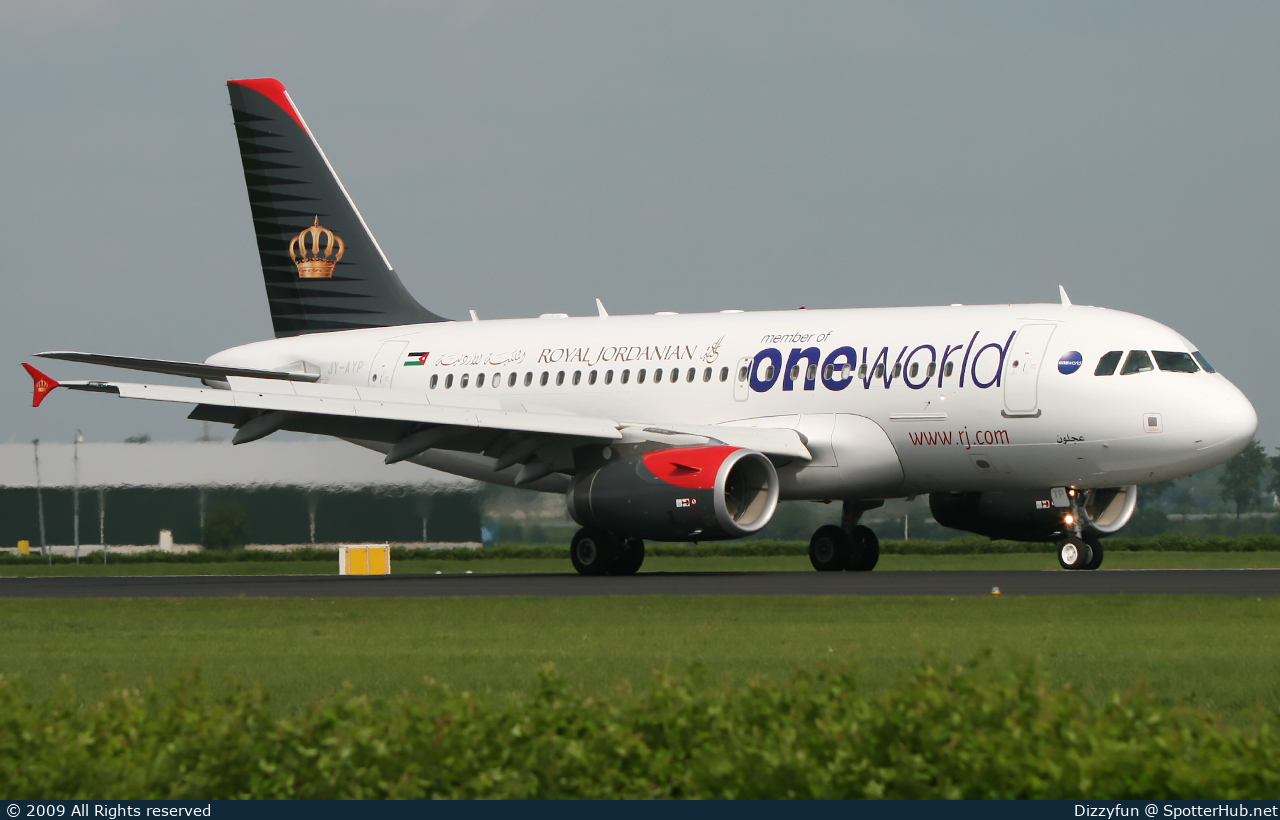 Photo of JY-AYP - Airbus A319-132 operated by Royal Jordanian Airlines