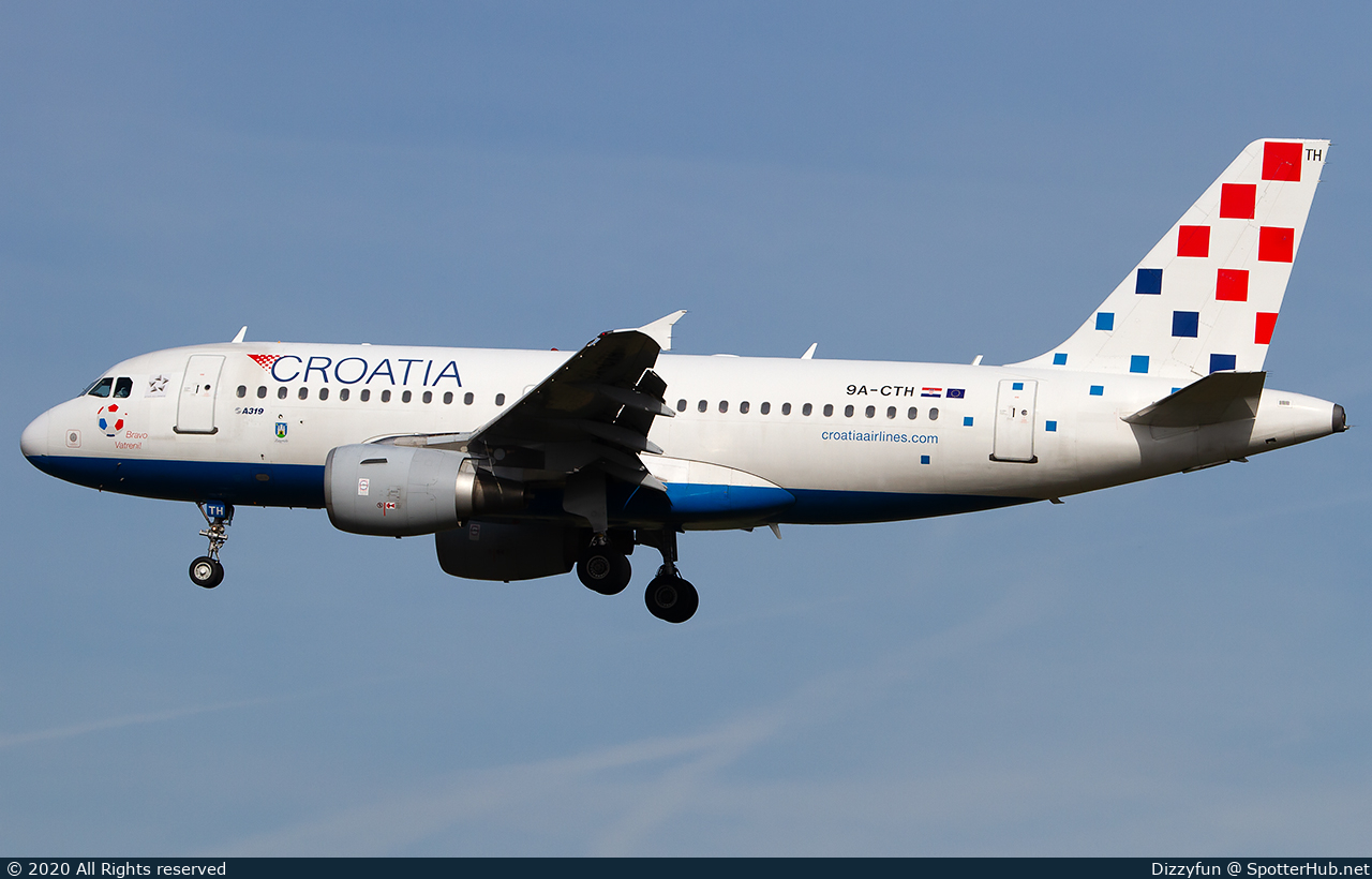 Photo of 9A-CTH - Airbus A319-112 operated by Croatia Airlines