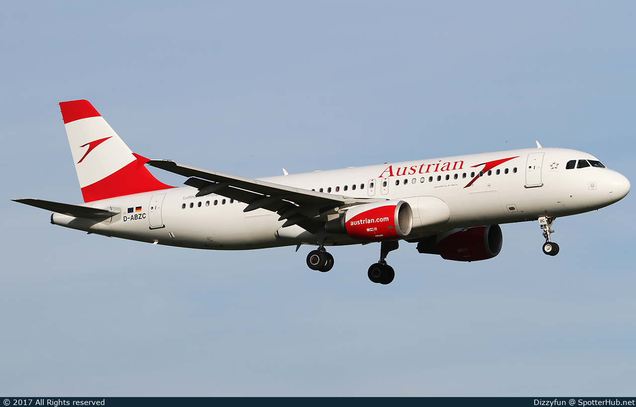 Photo of D-ABZC - Airbus A320-216 operated by Austrian Airlines (opb Air Berlin)