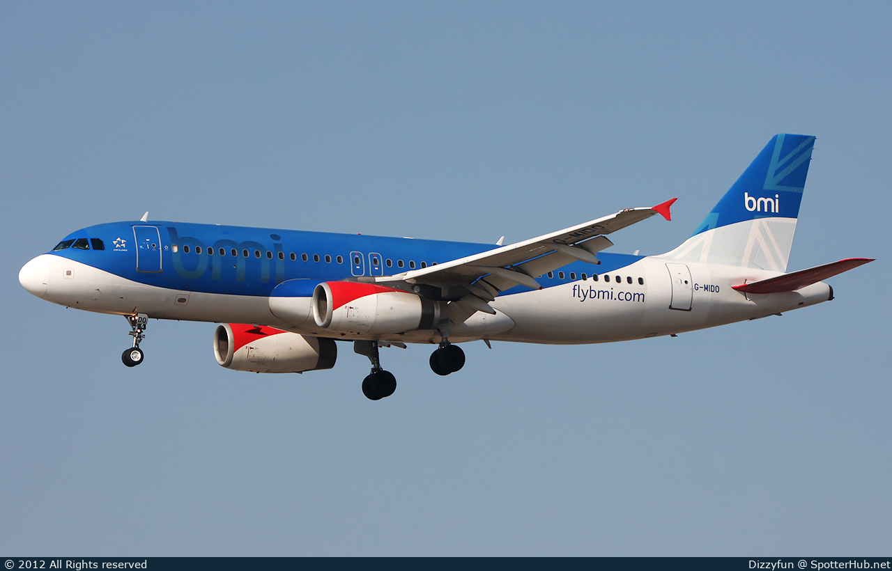 Photo of G-MIDO - Airbus A320-232 operated by bmi British Midland