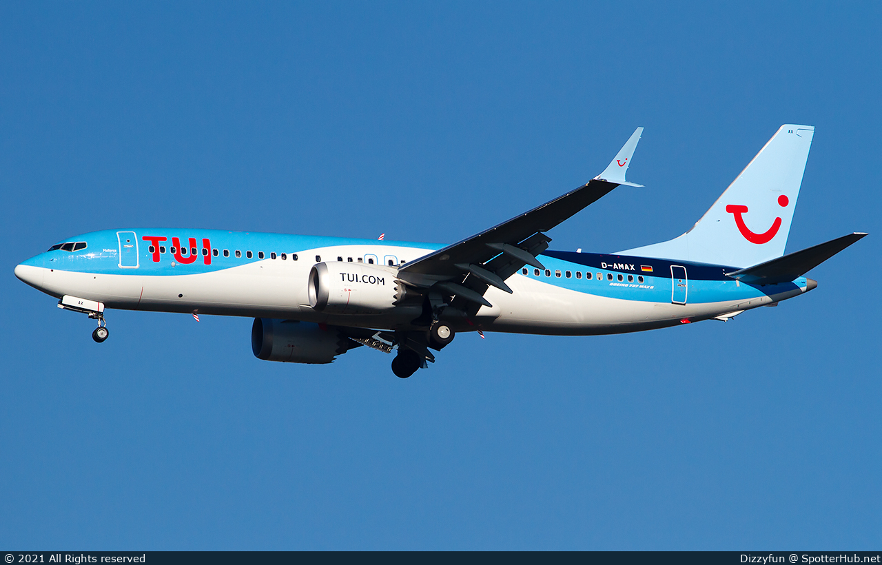 Photo of D-AMAX - Boeing 737 MAX 8 operated by TUIfly