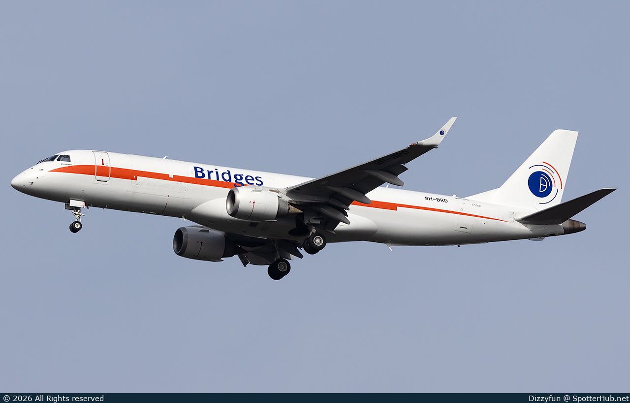 Photo of 9H-BRD - Embraer ERJ-190AR(F) operated by Bridges Air Cargo