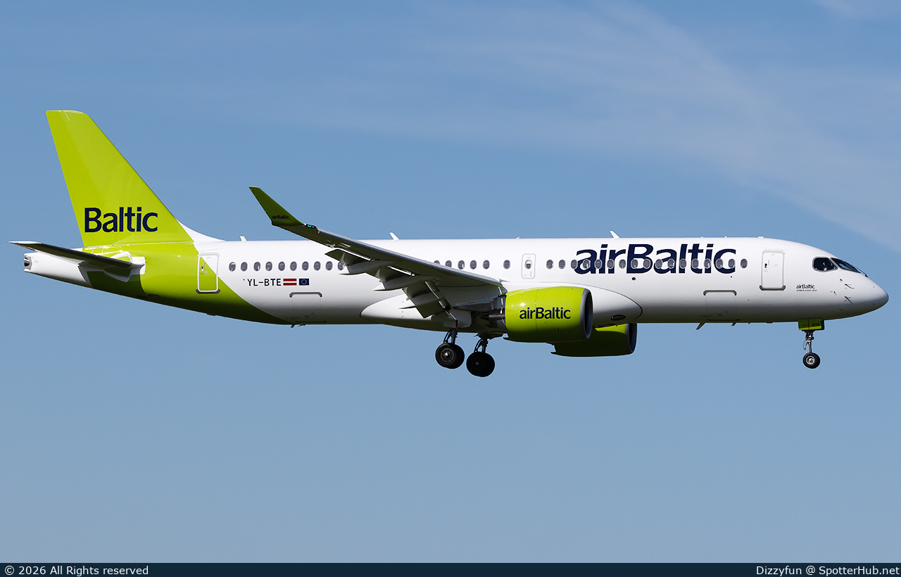 Photo of YL-BTE - Airbus A220-300 operated by airBaltic