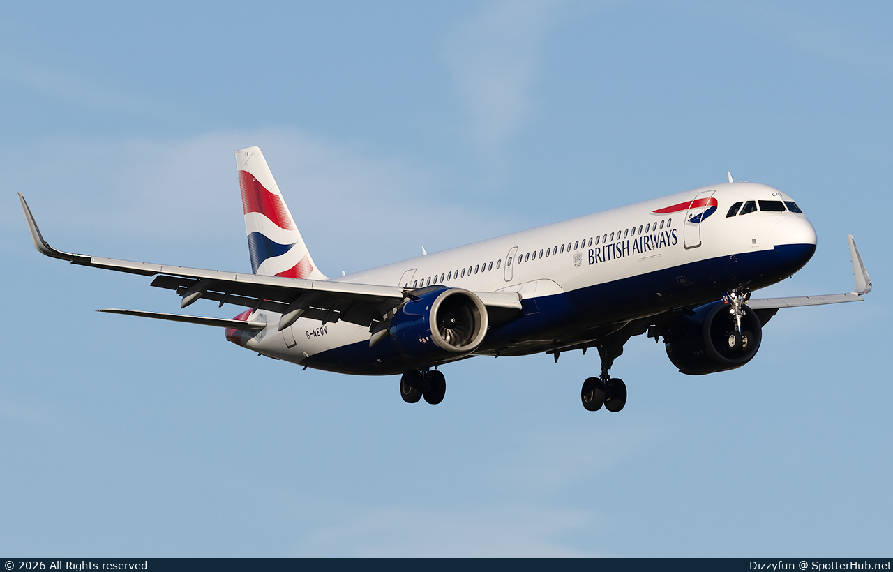 Photo of G-NEOV - Airbus A321-251NX operated by British Airways