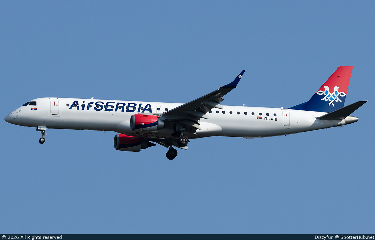 Photo of YU-ATB - Embraer ERJ-195LR operated by Air Serbia