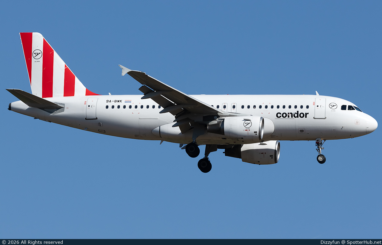 Photo of 9A-BWK - Airbus A319-112 operated by Condor (opb Fly Air41 Airways)