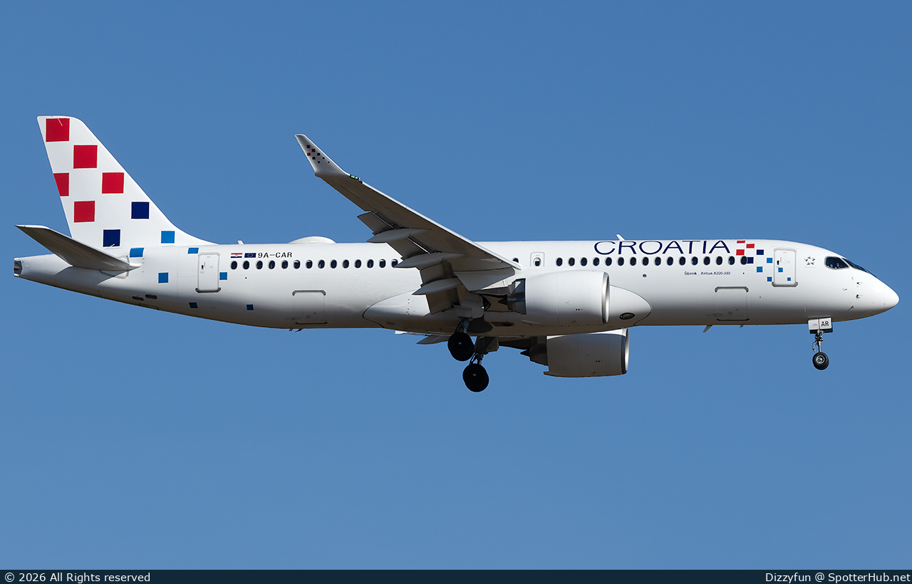 Photo of 9A-CAR - Airbus A220-300 operated by Croatia Airlines